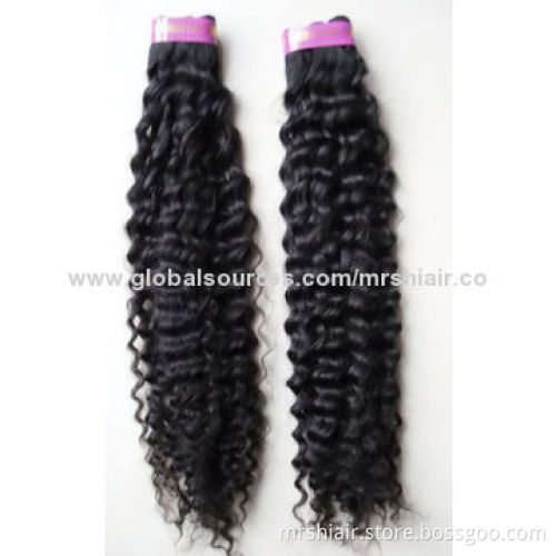Human Hair Weave, 30-inch Brazilian Deep Weave Virgin Hair, Curly